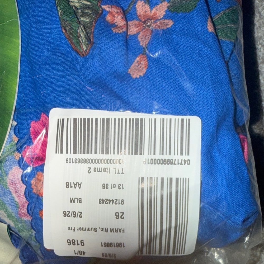 NEW FARM Rio Summer Fruit Scarf Blue/Pink Mini Dress - Picture 9 of 10